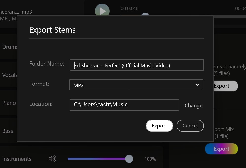 export stems