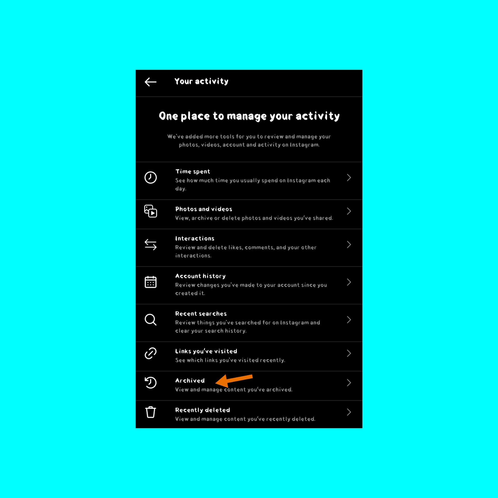 Your activity page